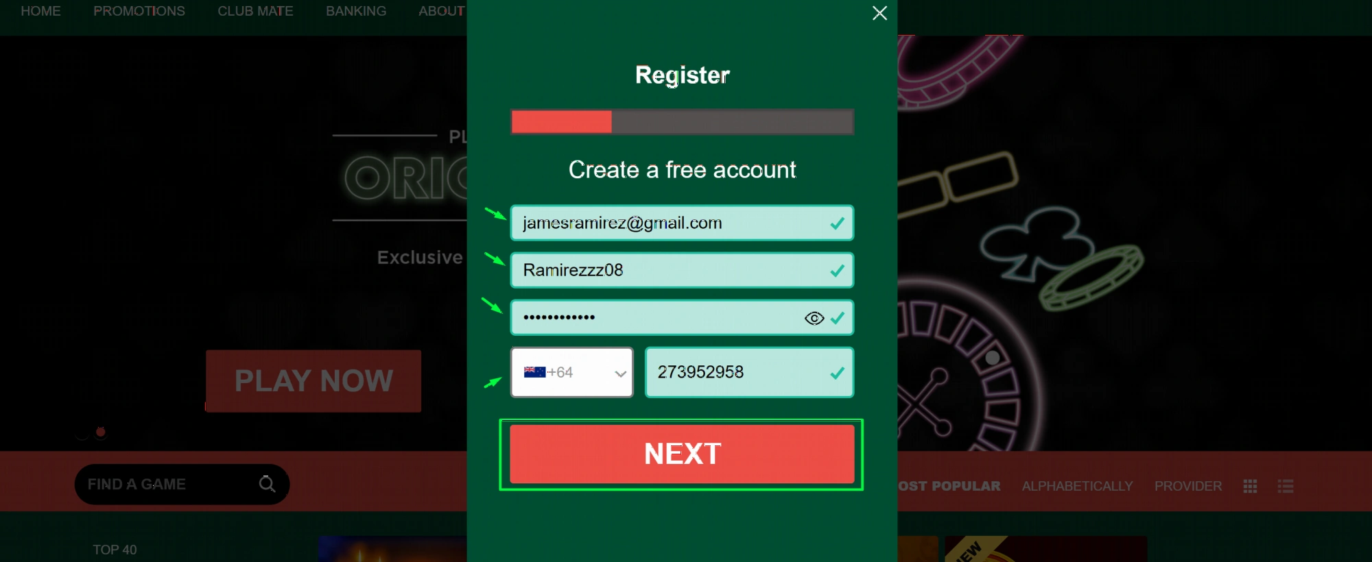 Fast Registration Process